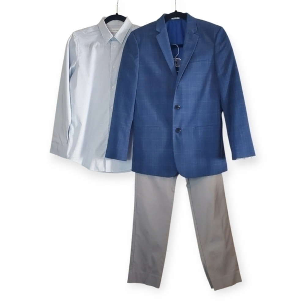 Calvin Klein Kid's Suit Jacket, Pants And Shirt Graduation Wedding Outfit